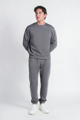 FELPA GIROCOLLO BASIC GRIGIO SCURO